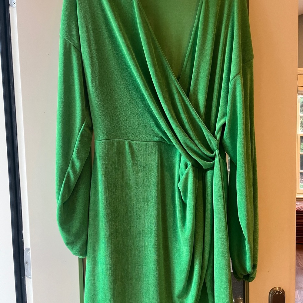 Elegant Green Wrap Dress- Never Worn